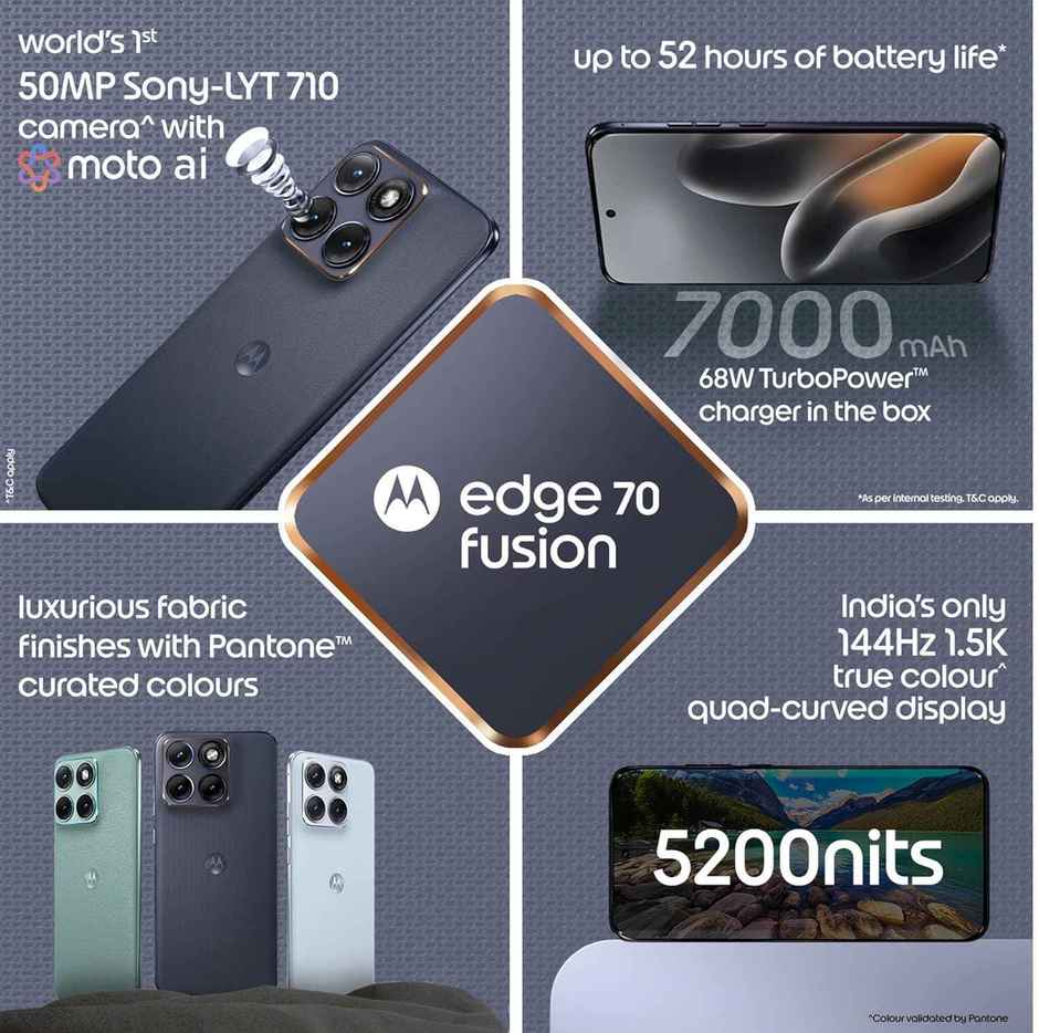 Motorola Edge 70 Fusion | 8 GB RAM | 128 GB Storage | 6.8 inch Display | 5G | Pantone Silhouette
