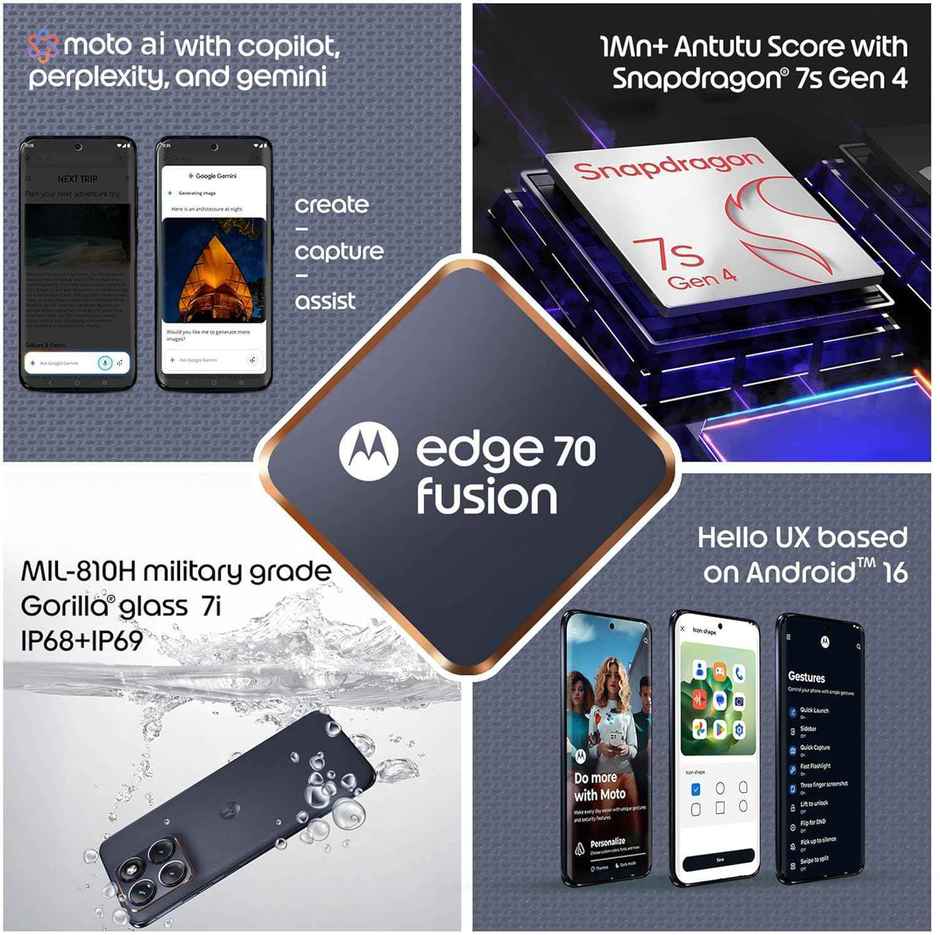 Motorola Edge 70 Fusion | 8 GB RAM | 128 GB Storage | 6.8 inch Display | 5G | Pantone Silhouette