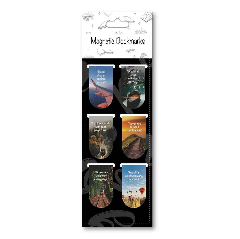 Papboo Pack Of 6 Magnetic Bookmarks - Travel