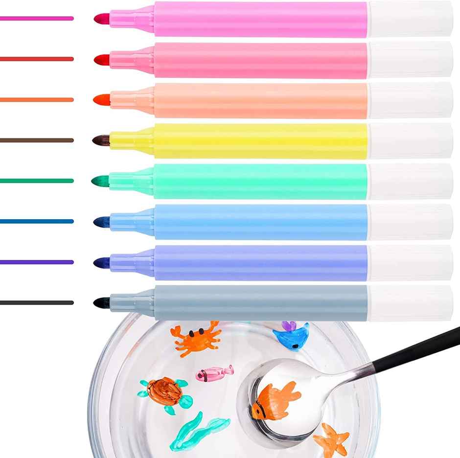 Toyshine Magic Doodle Making Water Erasable Markers Floating Ink Pen Set (Pack Of 8)