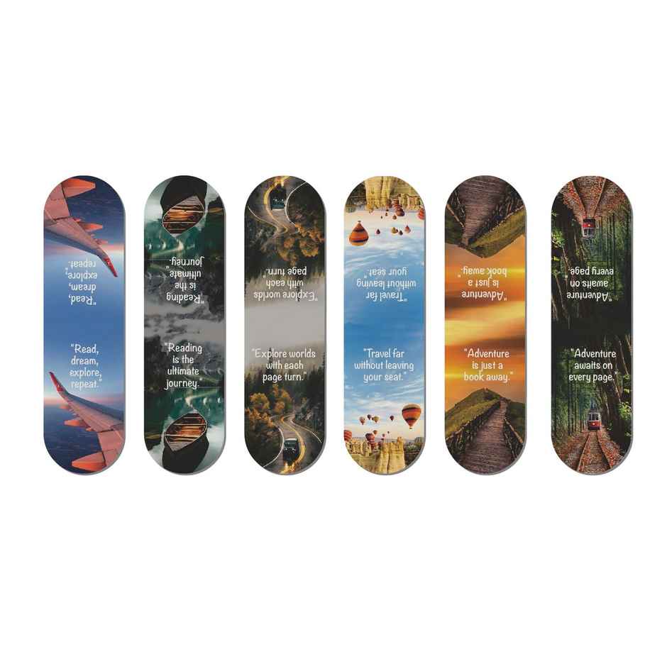 Papboo Pack Of 6 Magnetic Bookmarks - Travel