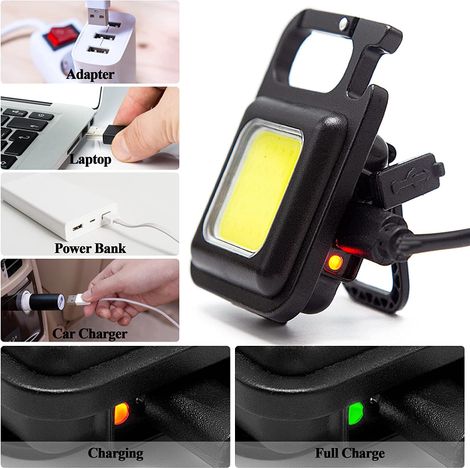 DesiDiya 800 Lumen Rechargeable Cob Keychain Work Light With 3 Lighting Modes