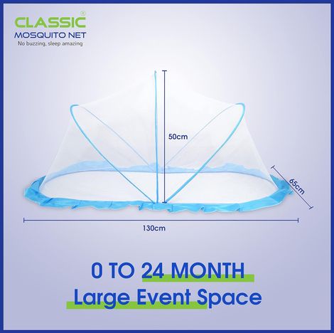 Classic Mosquito Net Baby Mosquito Net, 135Cmx65Cmx65Cm (0 To 24 Months) - Blue