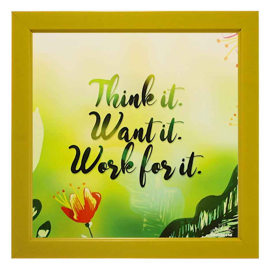 Indianara Multicolored Set of 4 Framed Motivational Quotes Art Wall Hanging Decor