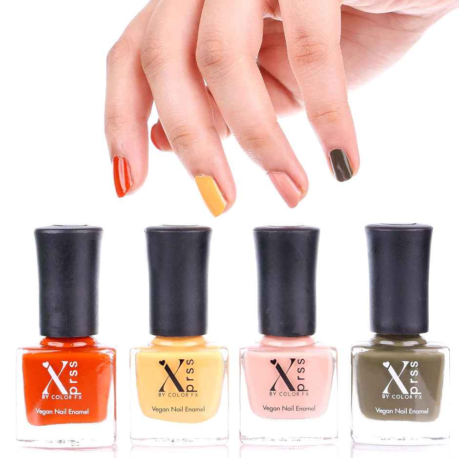 Buy Color Fx Xprss Nail Polish Kit of 4, Vegan & Glossy Nail Paints ...