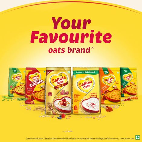 Saffola Oats, Instant Rolled Oats, Soft & Creamy Oats, Power of Protein, Iron & Fibre
