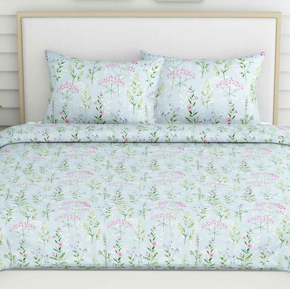 Haus & Kinder Elegant Bloom Double 100% Cotton Bedsheet | Garden Floral Magic | 98 x 89 in