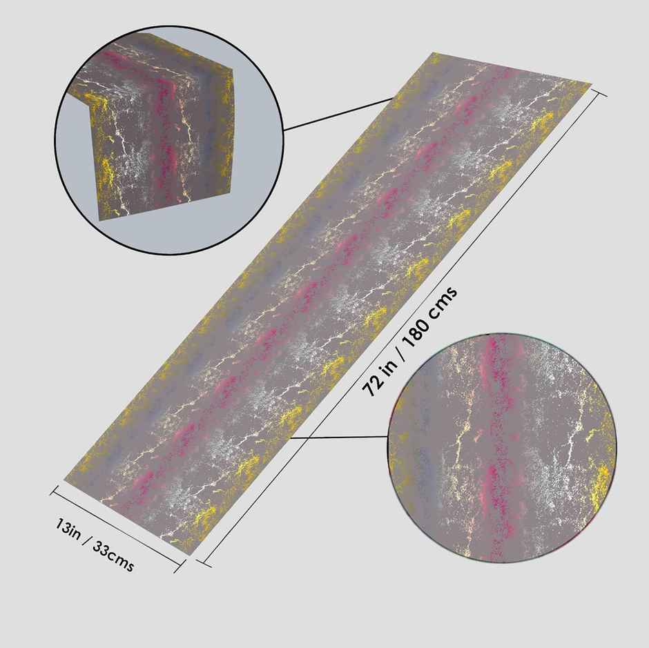 Lushomes Table Runner - Printed Grey Rectangular | Cotton | 13 x 72 inch