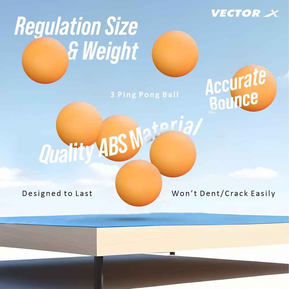 Vector X Cyber Table Tennis Playset (2 Racquets & 3 Balls) 