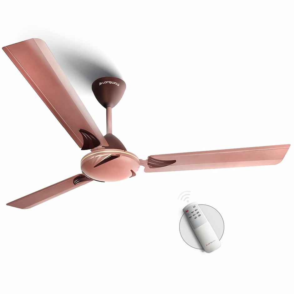 Longway Creta P1 Ceiling Fan,1200mm/48 inch, Remote Controlled,Anti-Dust,Star Rated, Rusty Brown