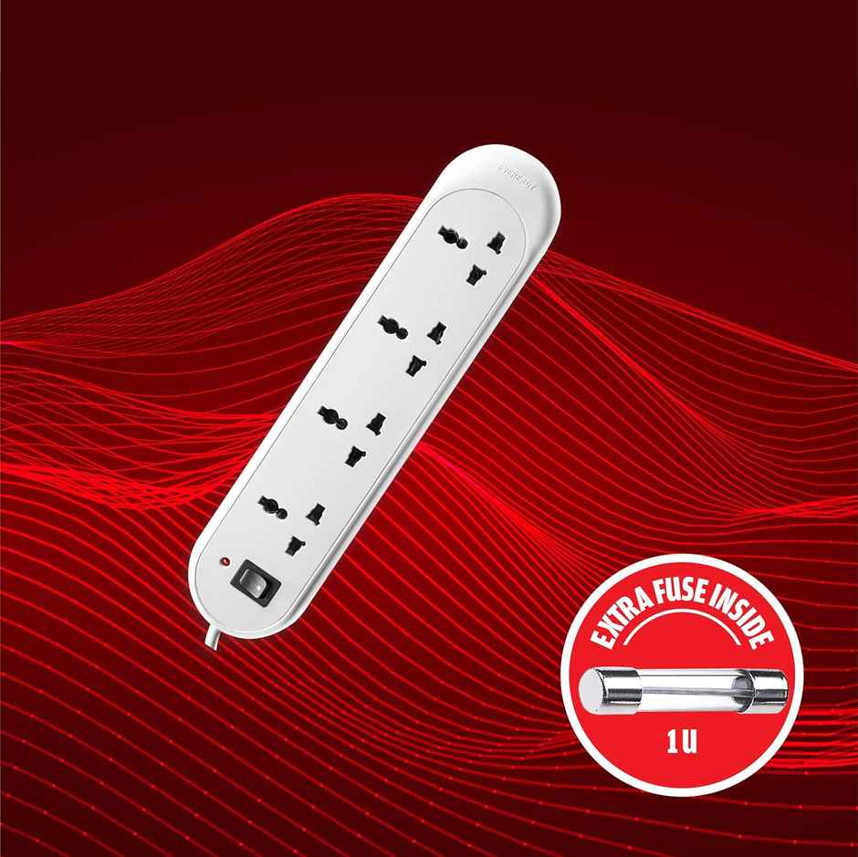 Eveready Everprotect Neo X4 Spikeguard Extension Board, 4 m long cable - White | 1 Pcs