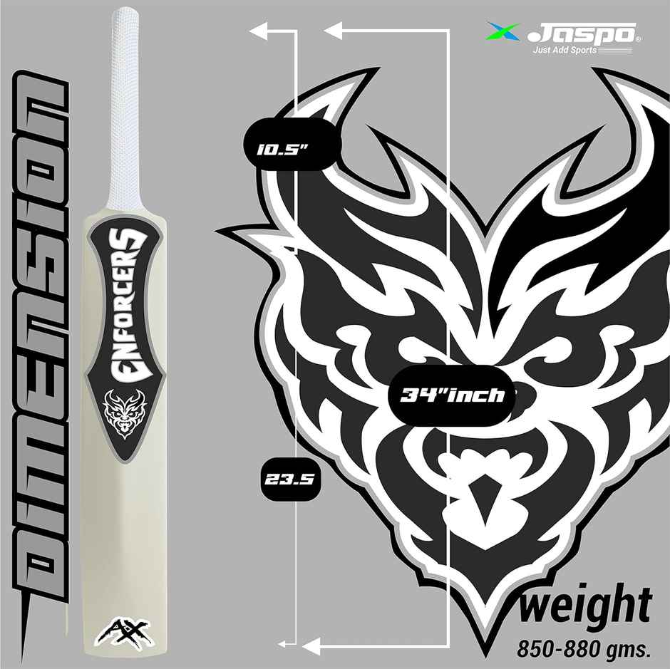 Jaspo 7 Enforcers Plastic Tennis Cricket Bat, Full Size (34 x 4.5 Inches), Heavy Duty