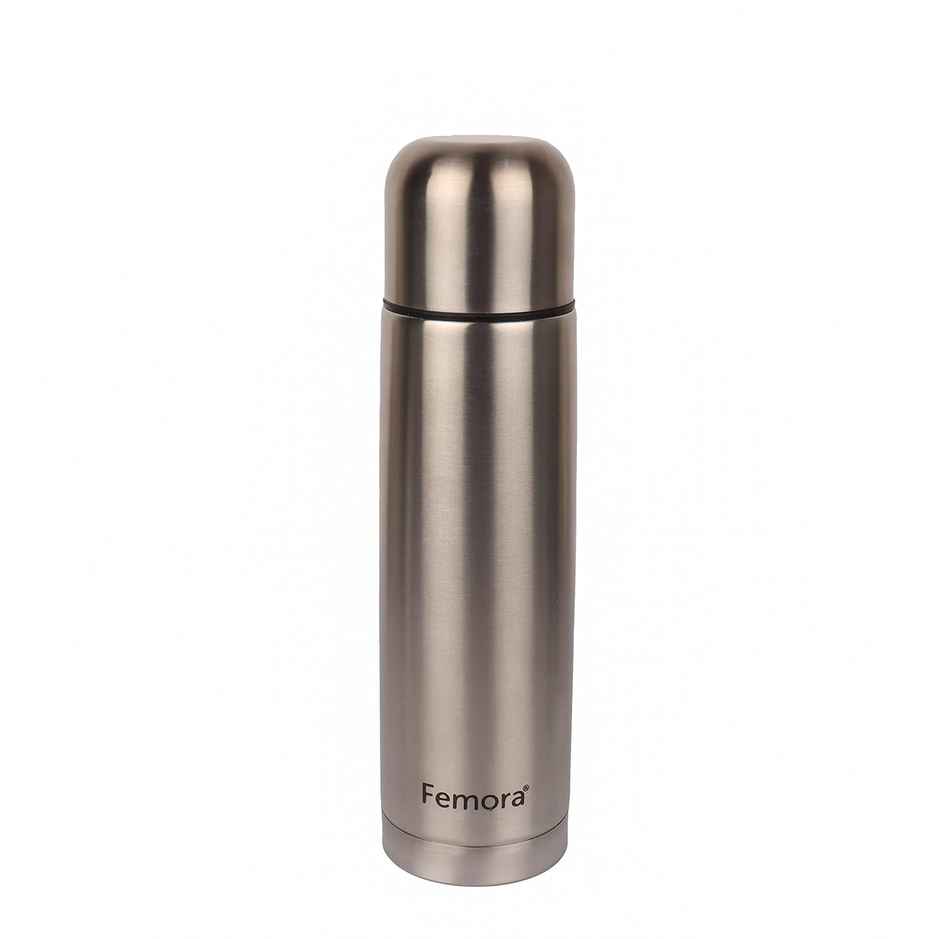 Femora Bullet Thermosteel Stainless Steel Water Bottle Flask Bottle | Hot And Cold | 500ml | Silver