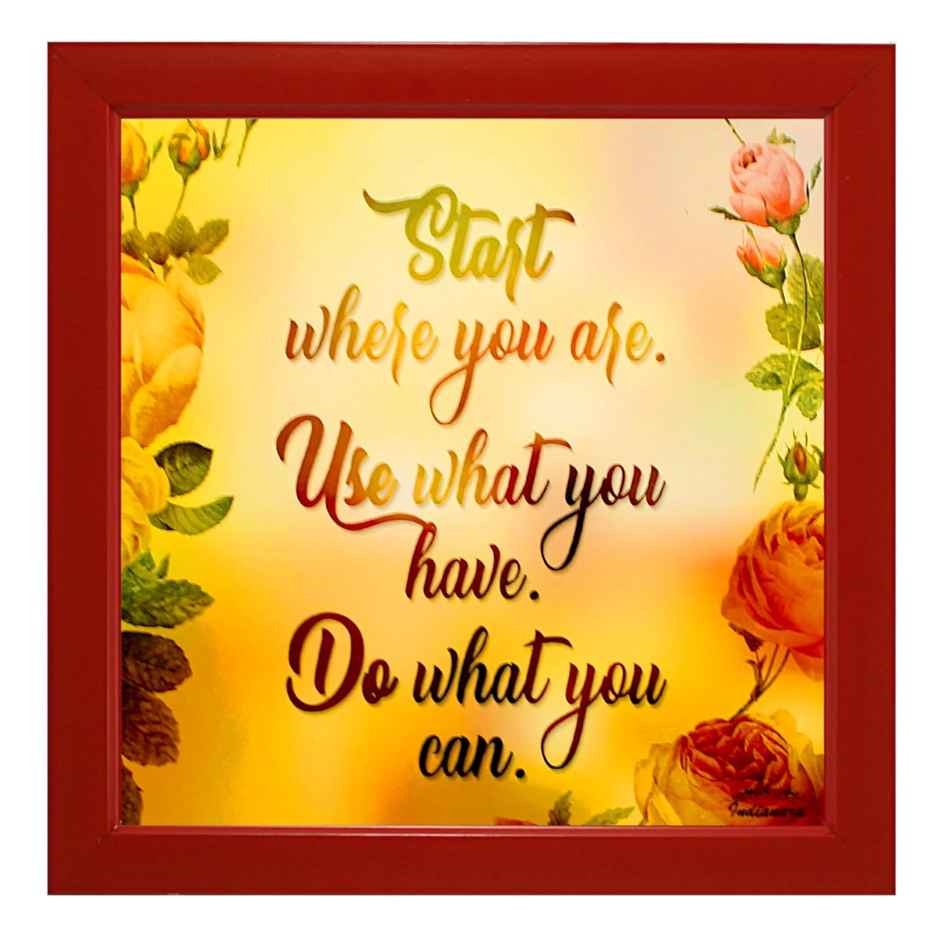 Indianara Multicolored Set of 4 Framed Motivational Quotes Art Wall Hanging Decor