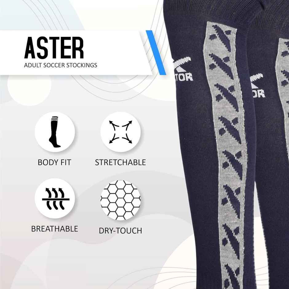 Vector X Aster Stocking For Men & Women Self Design Knee High