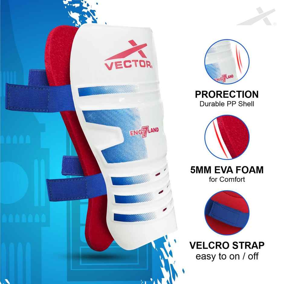 Vector X England Football Shin Guard With Adjustable Velcro Strap | L, England