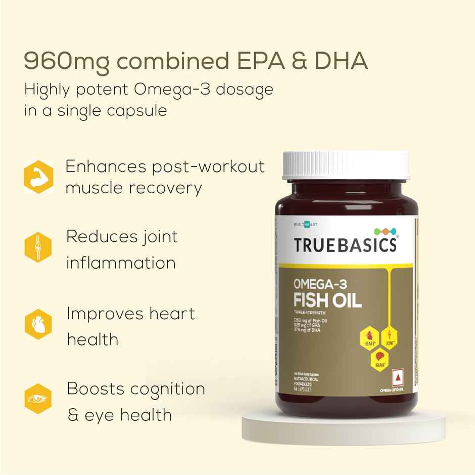 TrueBasics Omega 3 Triple Strength Fish Oil Capsule
