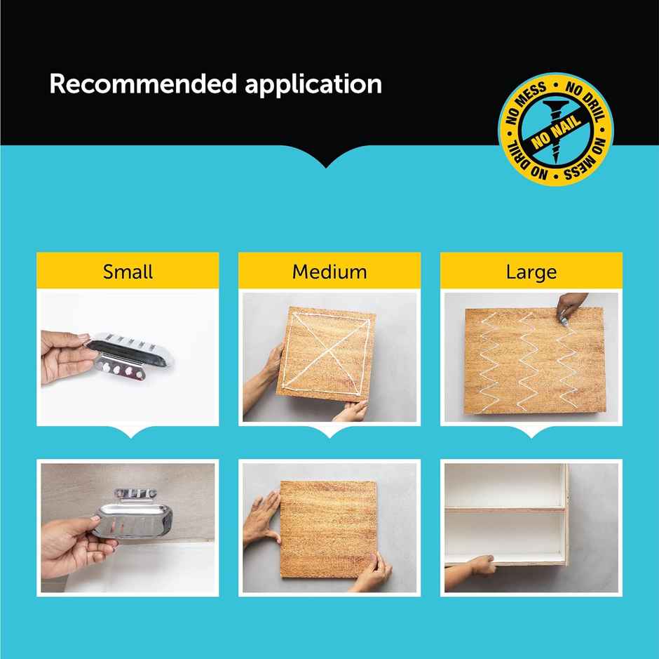 Fevicol Homefix Instant Grip High-Strength Multisurface Adhesive Upto In 4 Hours No More Drilling
