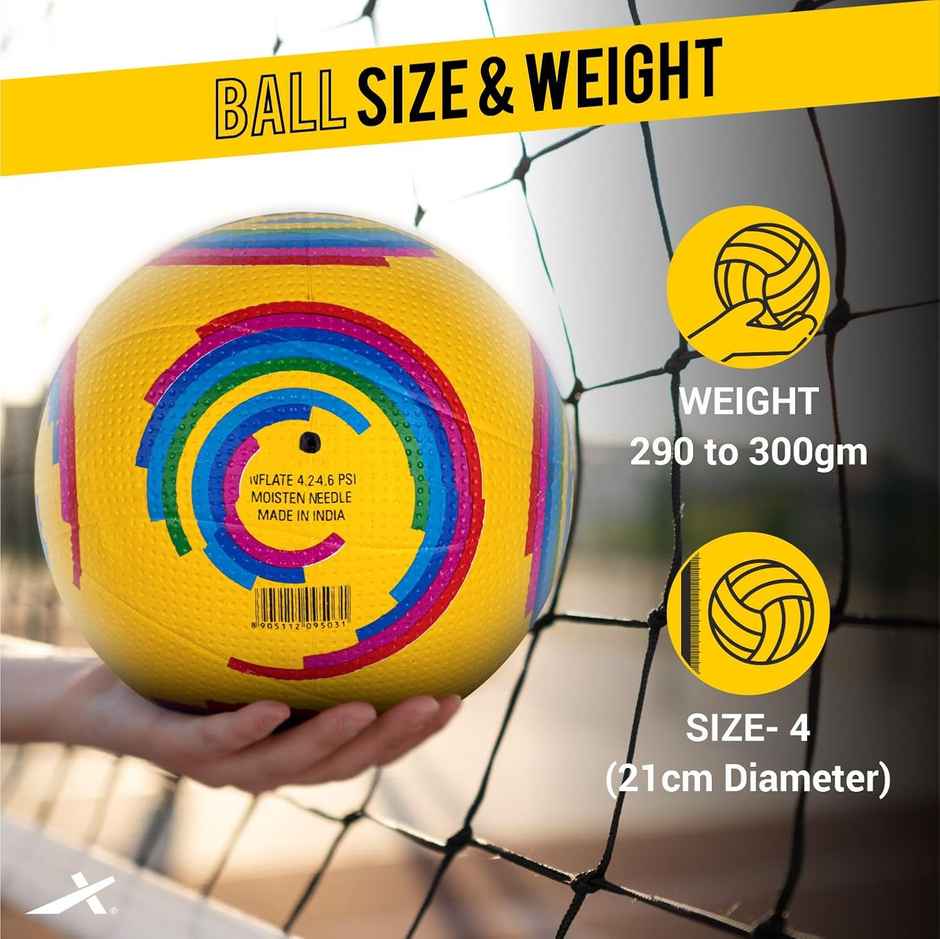 Vector X Glider Volleyball/Rubberized Moulded/for Indoor/Outdoor Surfaces /Size-4 (Colour May Vary)