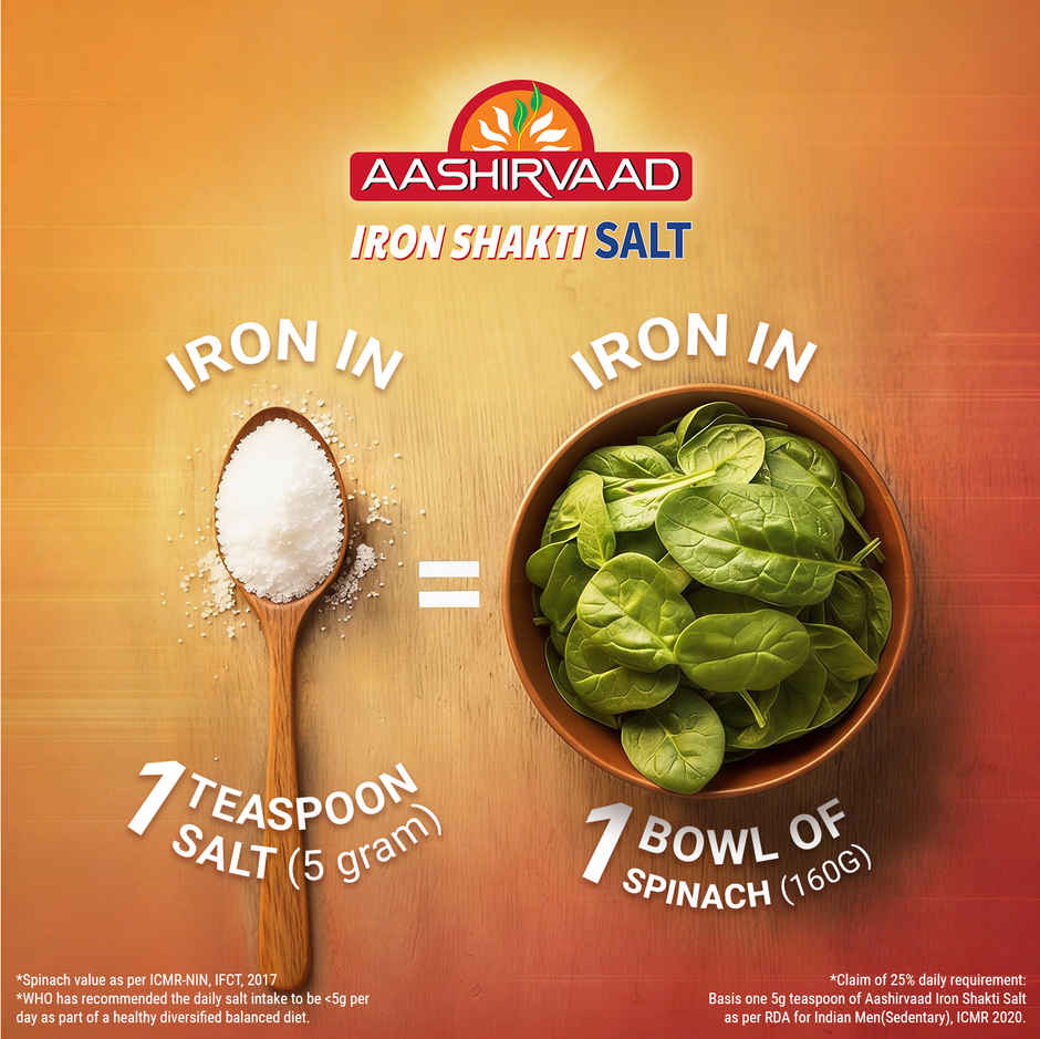 Aashirvaad Iron Shakti Salt | Packed with Iron-Boosters