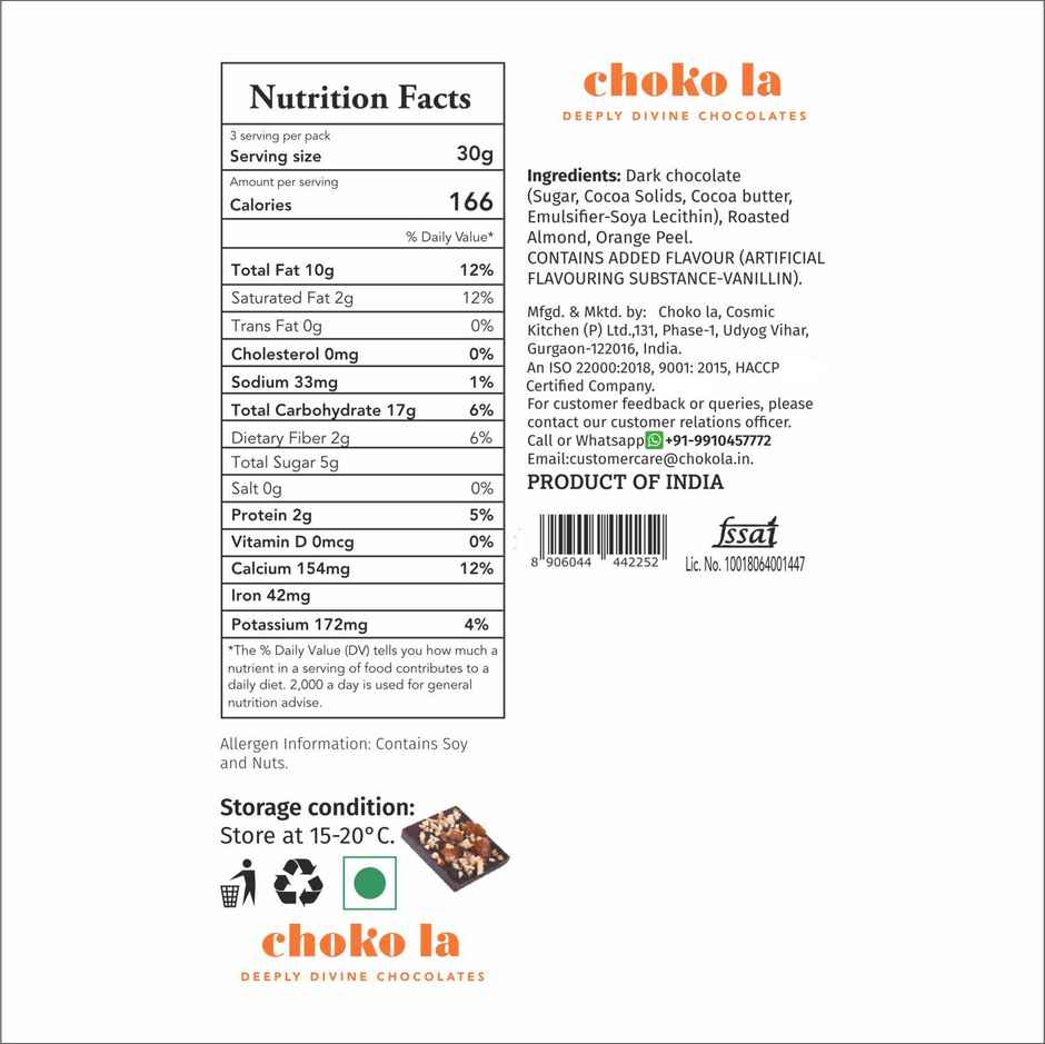 Chokola Orange Peel & Almond Chocolate Minis