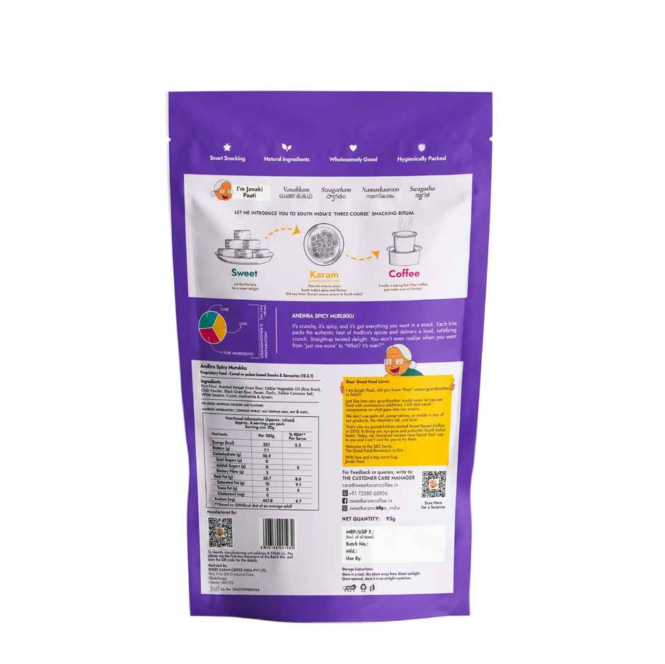 Sweet Karam Coffee Andhra Spicy Murukku Crisps (Chakli) - Namkeen Snacks