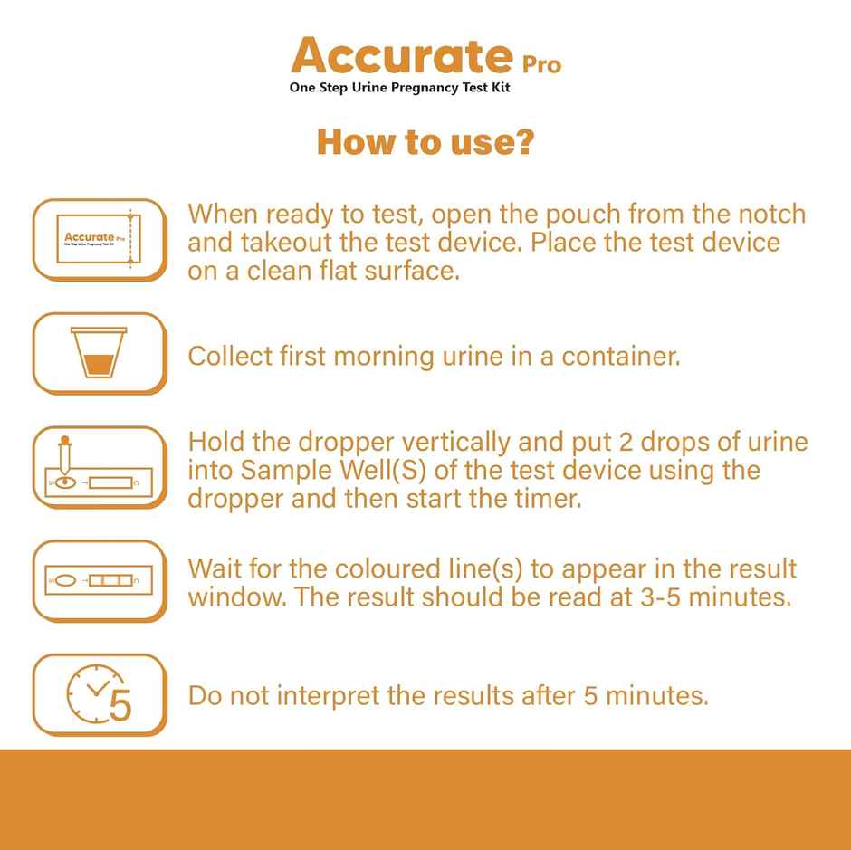 Accurate Pro One Step Urine Pregnancy Test Kit