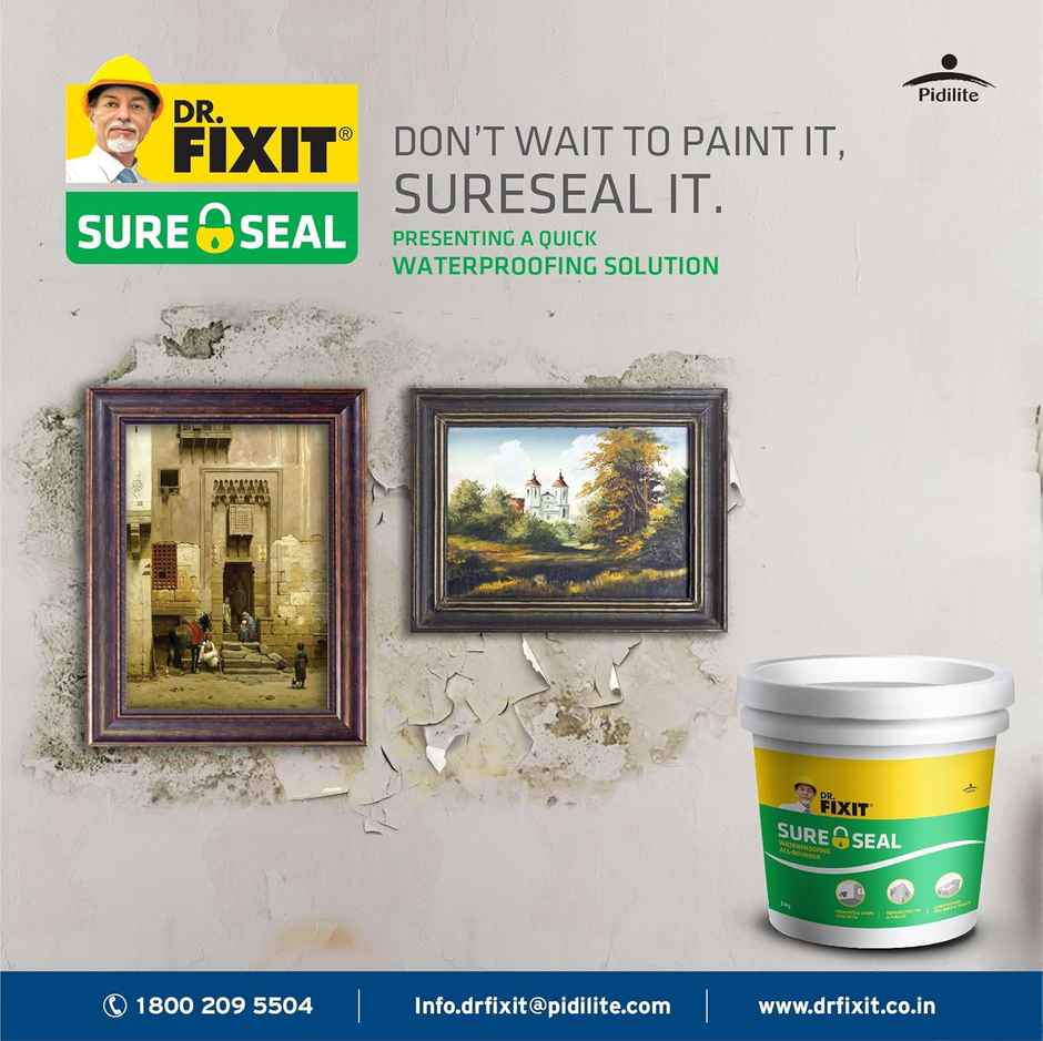 Dr. Fixit Sure Seal 1kg-DIY Waterproofing for Damp Walls & Roof Quick Patch Repair