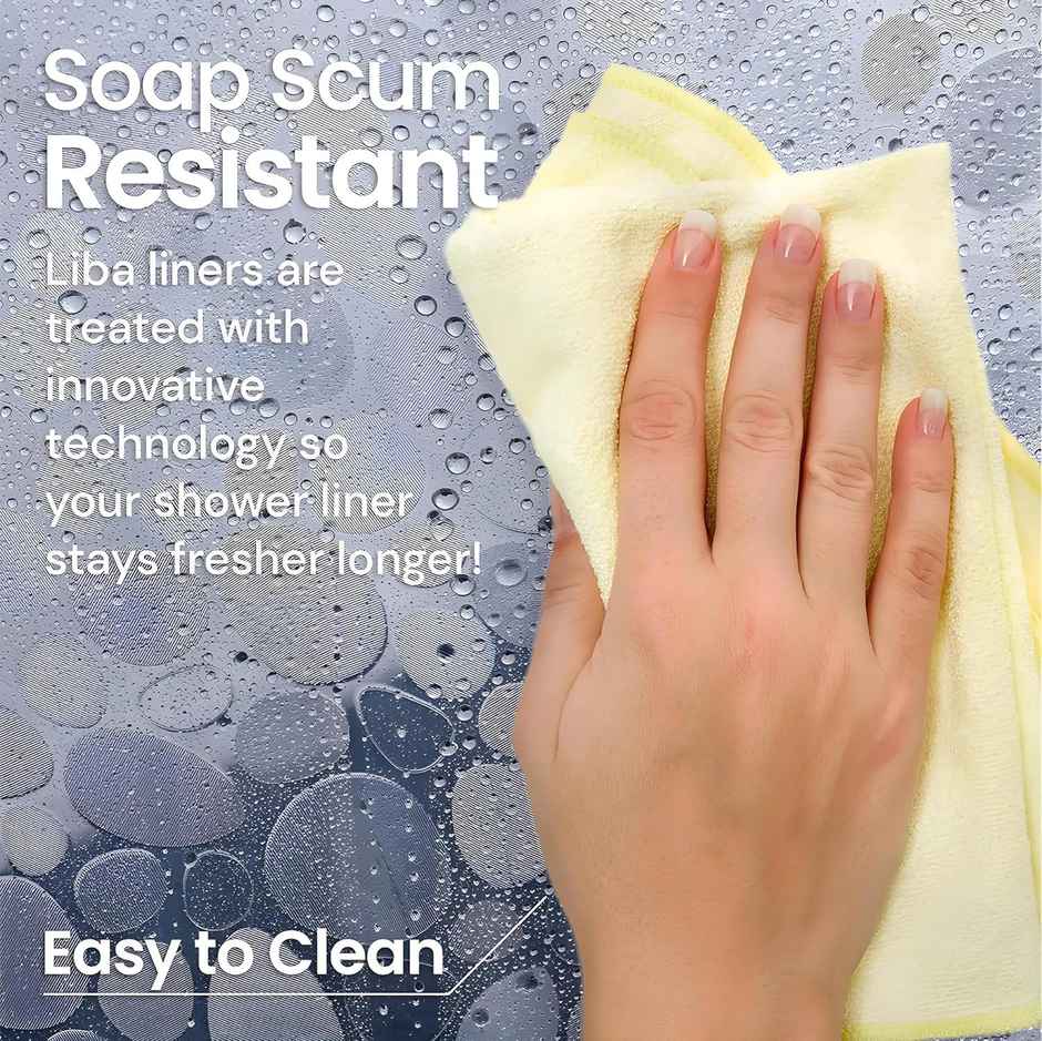 Kuber Industries PVC Waterproof Stone Print (7 Feet) Shower Bathroom Curtain | Transparent