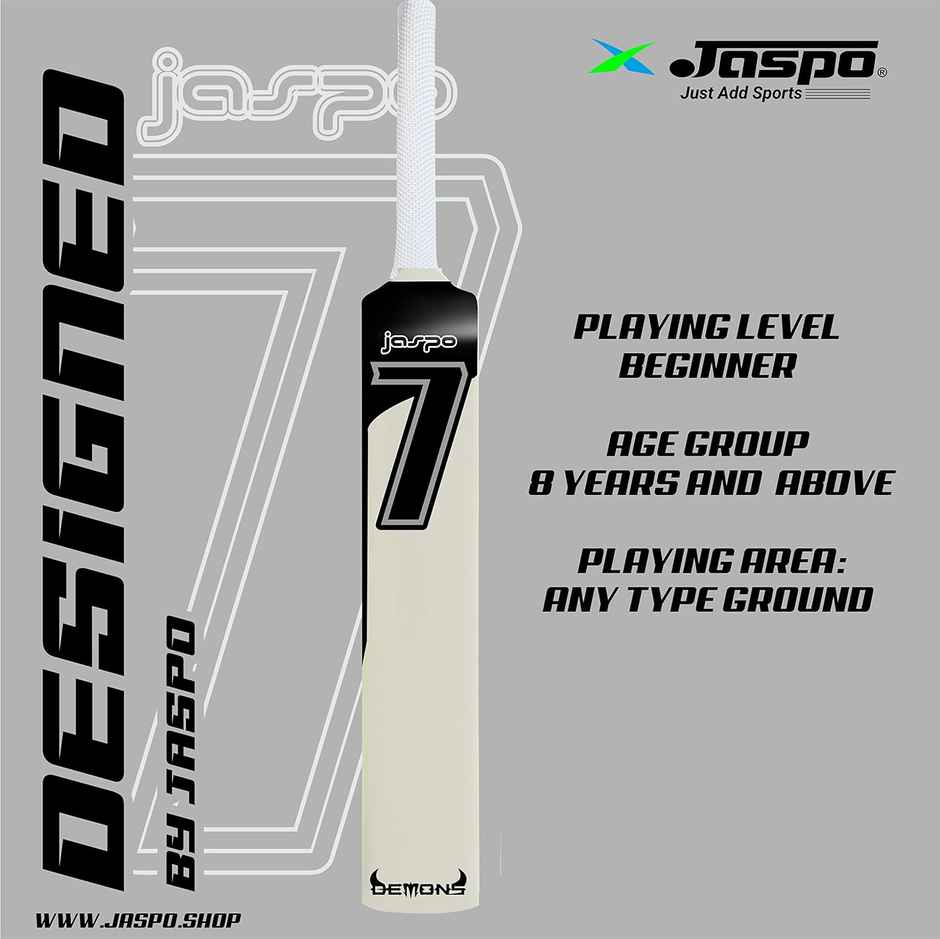 Jaspo 7 Enforcers Plastic Tennis Cricket Bat, Full Size (34 x 4.5 Inches), Heavy Duty
