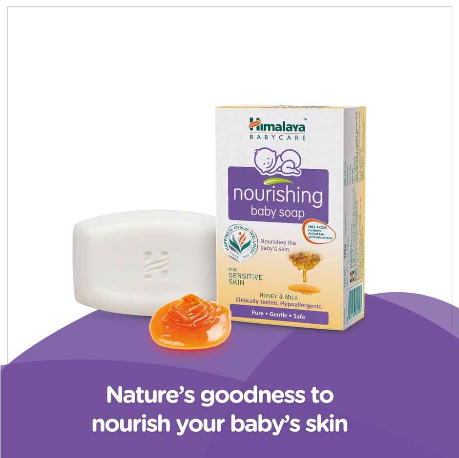 Himalaya Nourishing Baby Soap for Sensitive Skin -|Honey Milk Nourish Complex to Nourish Skin