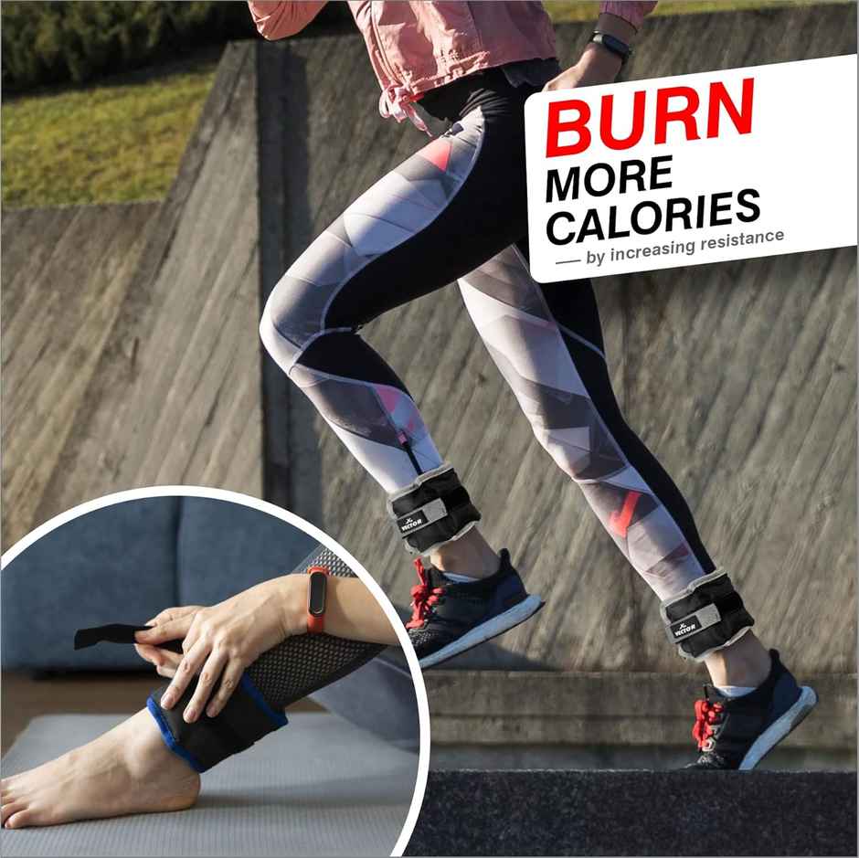 Vector X Aw-10 Pair of Ankle/Wrist Ankle | Resistance Exercise | Fitness Band | Polyester | 1 Kg