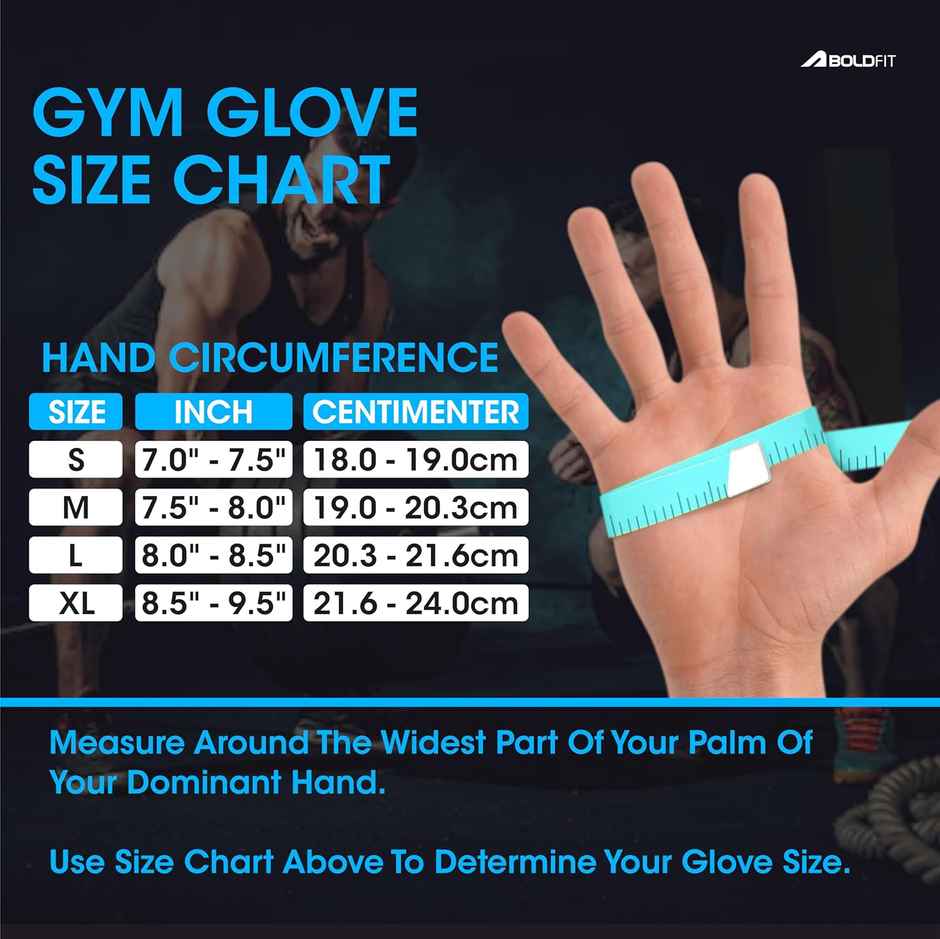 BOLDFIT Unisex Gym Gloves | Wrist Support - S