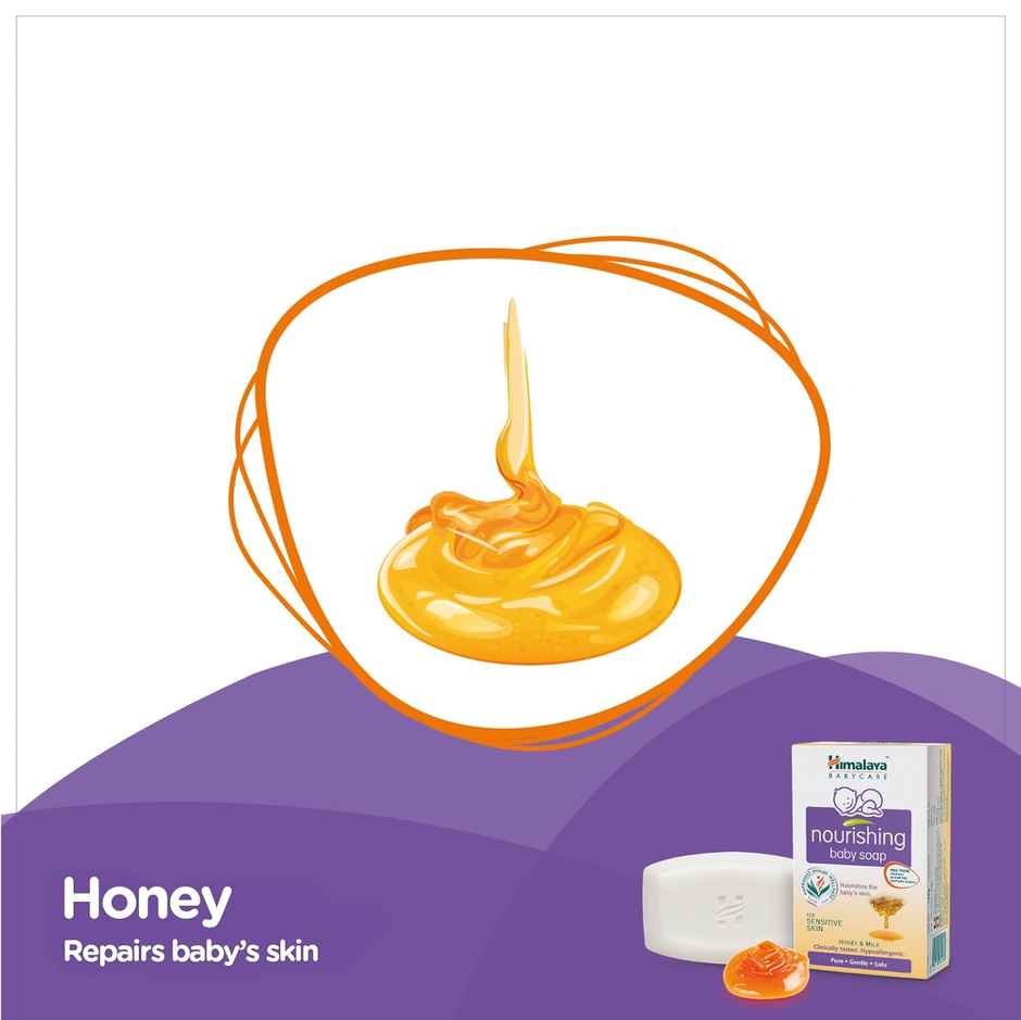 Himalaya Nourishing Baby Soap for Sensitive Skin -|Honey Milk Nourish Complex to Nourish Skin