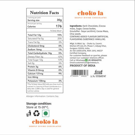 Chokola 75% Chia Seed Chocolate Minis