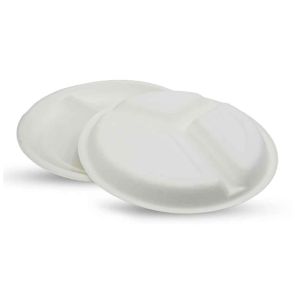 Disposable Plate | 3 Compartment | 10 inch | 15 pcs | Careswipe