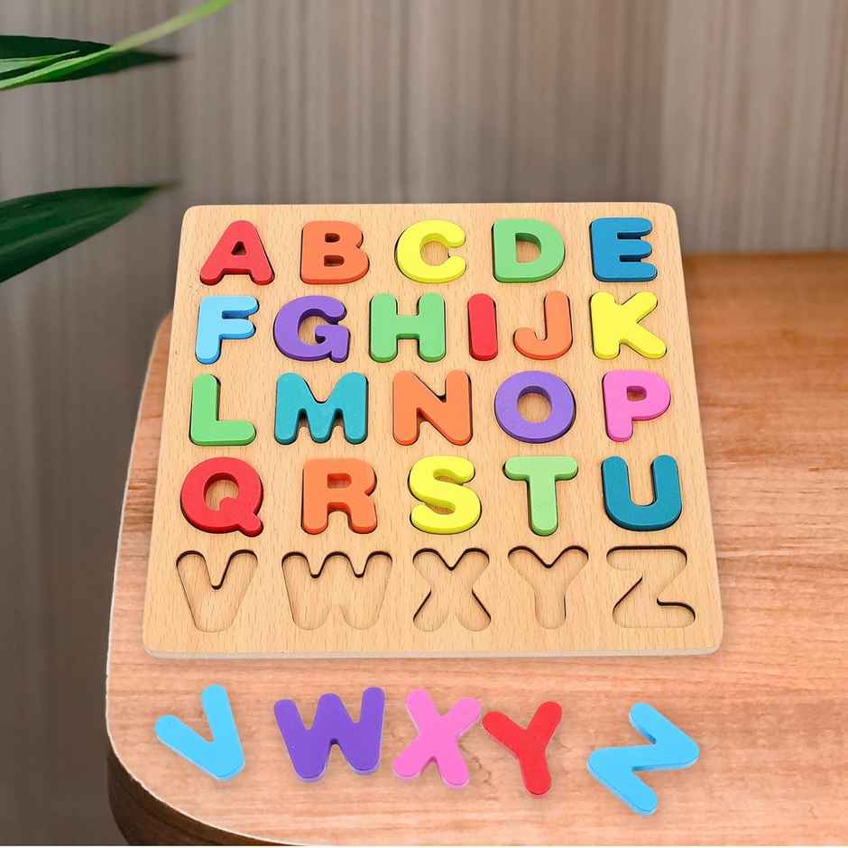 Kidology Wooden Puzzles for Toddlers Kids | Alphabet Puzzle | Colour Matching Puzzles Board