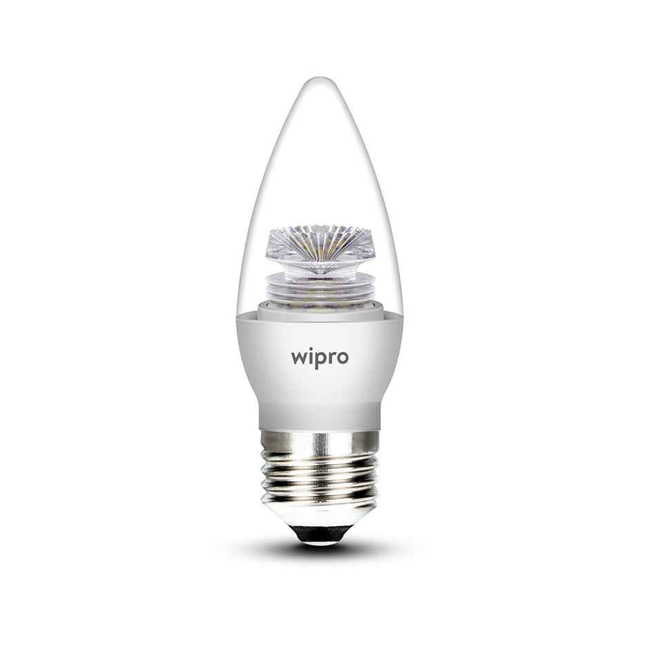 Wipro Garnet 3W LED Candle Bulb | E27 Base | Warm White (2700 K)