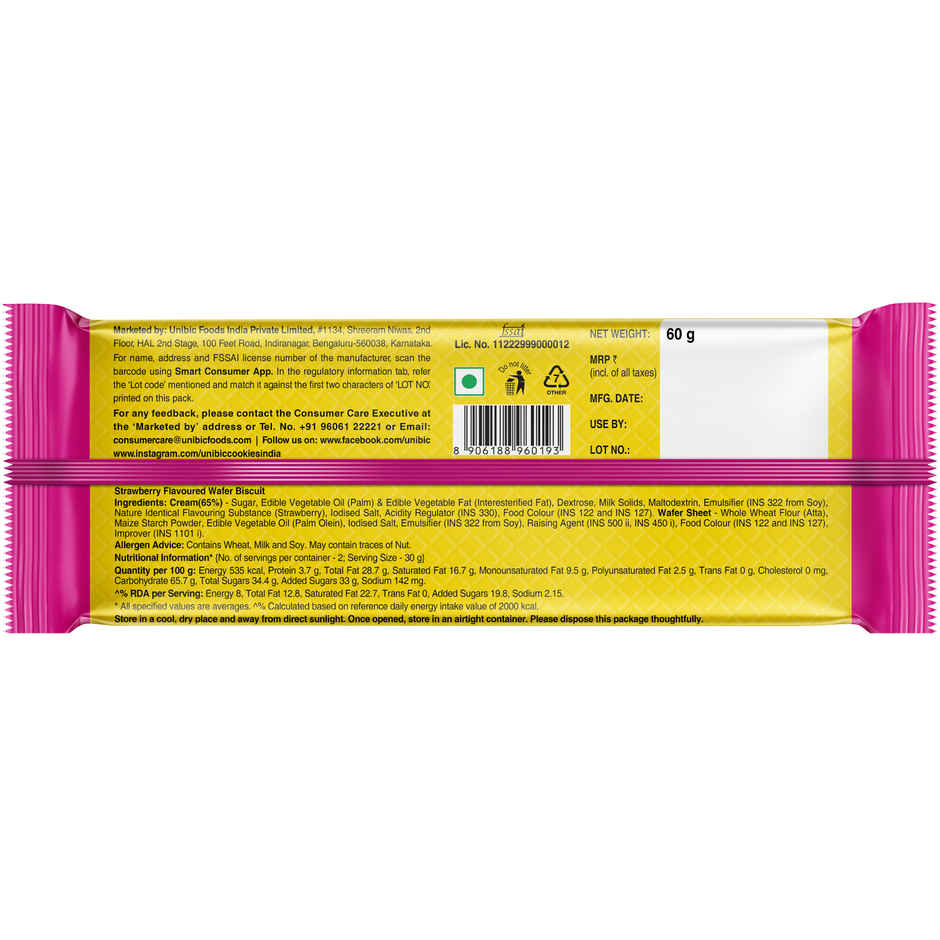 UNIBIC Cookies Wafer Yummy Strawberry