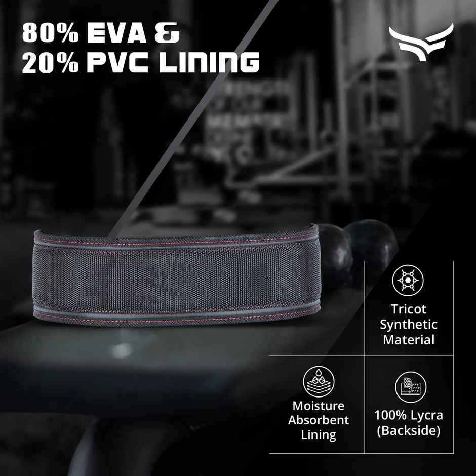 Xtrim Weightlifting Gym belt with PU-Foam Padded For Workout, Hook & Loop Closure |Black - S