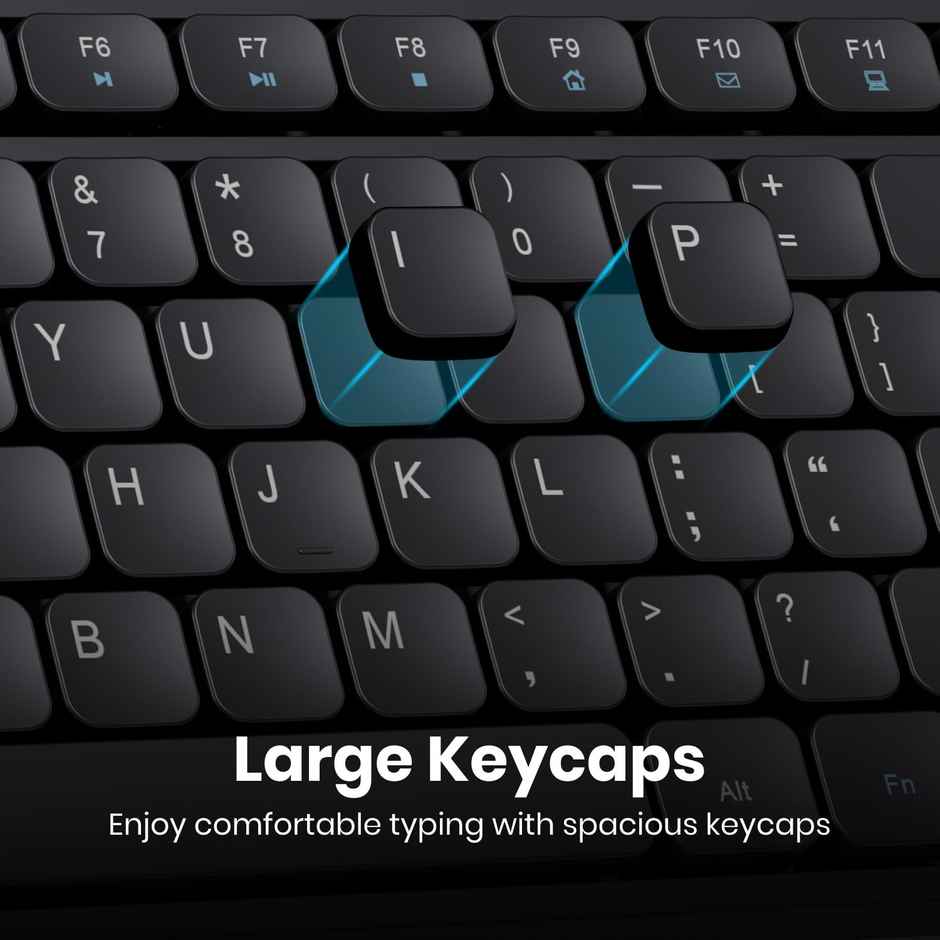 Portronics Key8 Combo Wireless Keyboard and Mouse Set with 2.4 GHz Wireless(Black)