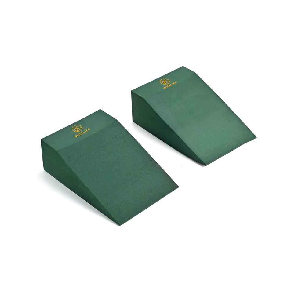 Wiselife Yoga Foam Wedge Blocks - (Set of 2-green)