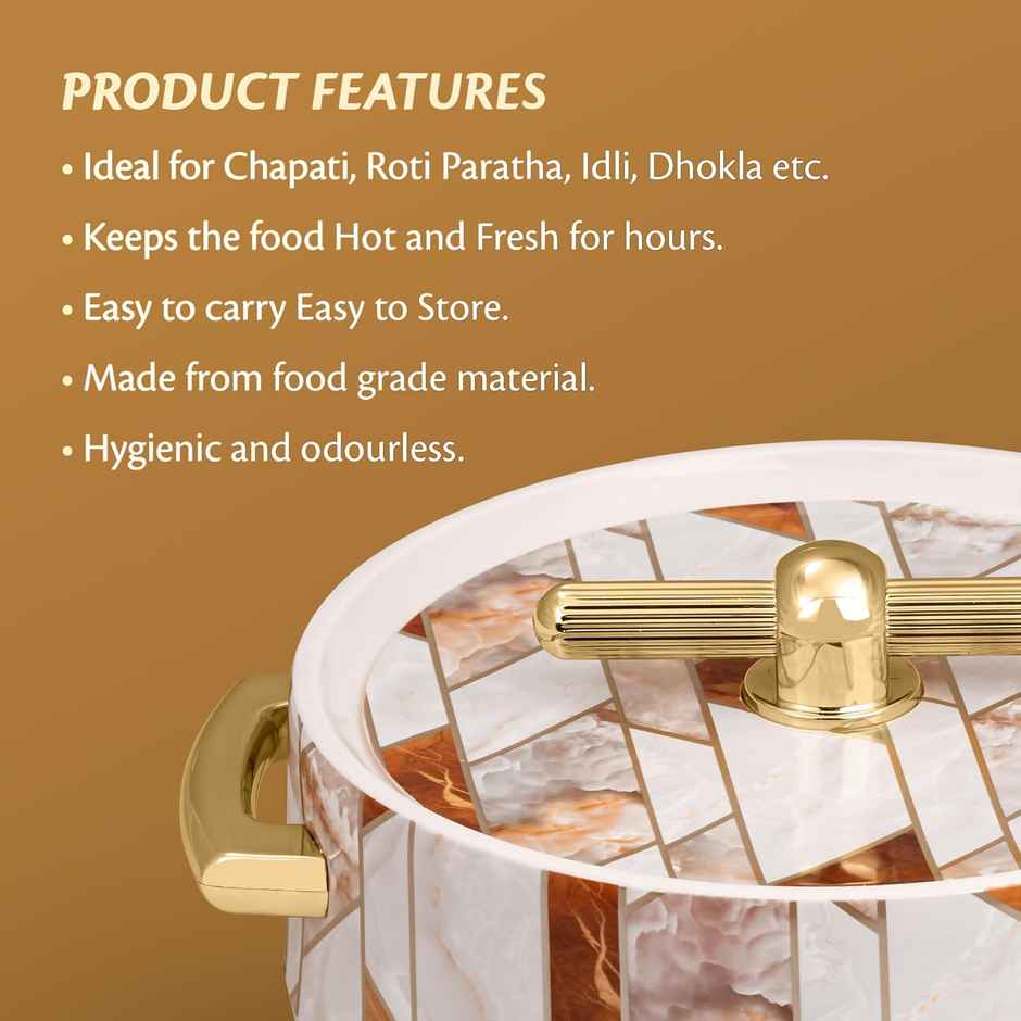 Selvel Elegance Royal Insulated Casserole| (1700ml)| Keeps Food Hot | Ceramica