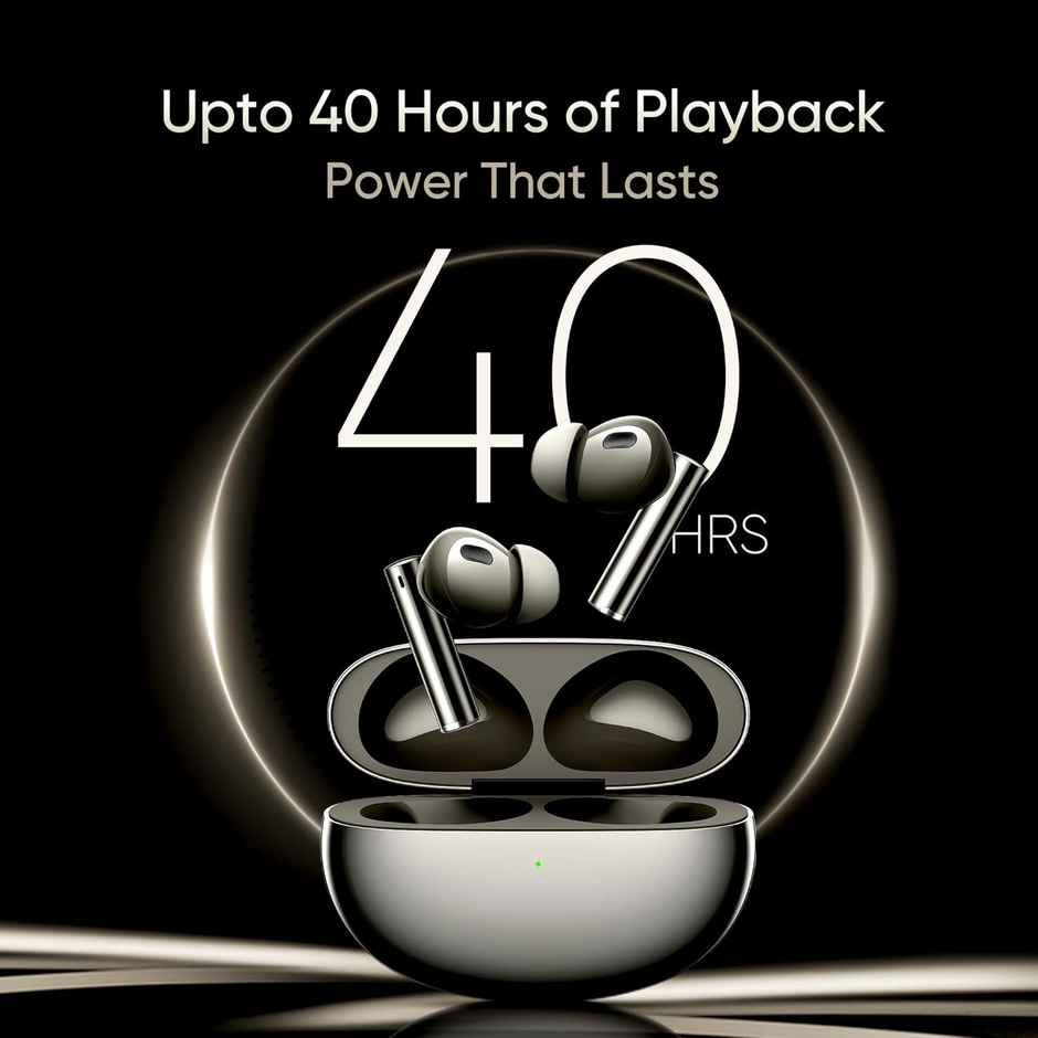 realme in Ear Wireless Buds Air 6 Pro with Dual Drivers(11Mm+6Mmtweeter),40 Hrs Play Time,50 Db ANC,Lhdc 5.0,55Ms Low Latency,Spatial Audio,Ip55 Dust&Water Resistant,Bt V5.3,Titanium Twilight