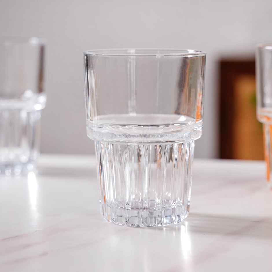 Nestasia Large Stackable Drinking Glass Tumblers | 340 ml