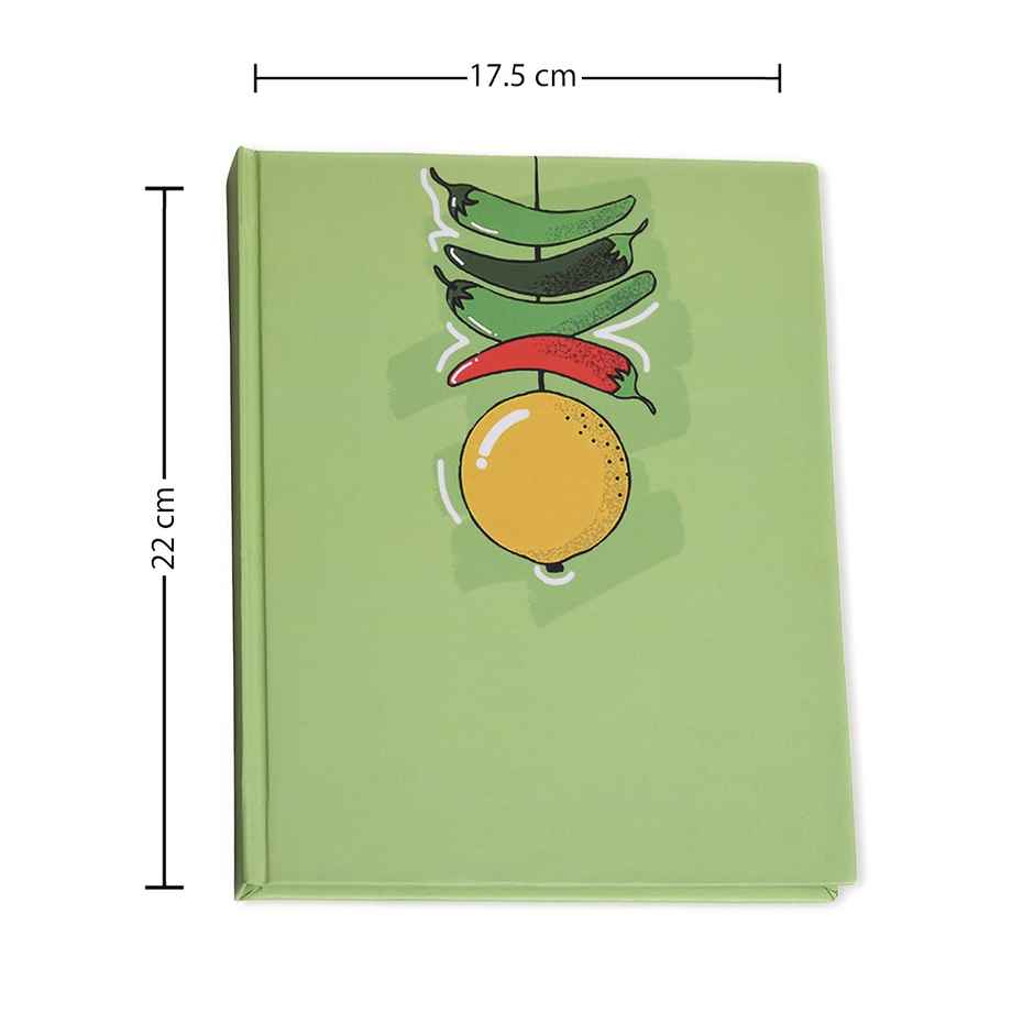 Papboo Hardboundnotebook Diary, (22 X 17.5 Cm, 80 Gsm, 140 Single Ruled Pages - Nimbu Mirchi