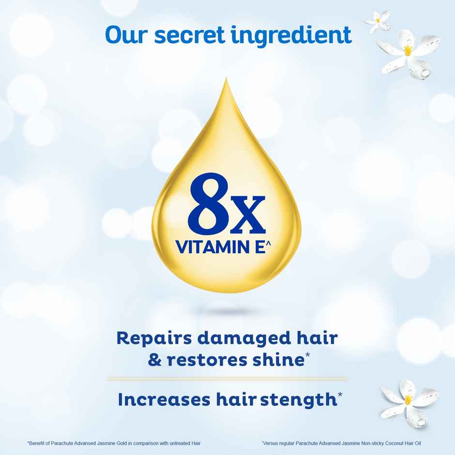 Parachute Advansed Jasmine Gold Coconut Hair Oil with 8x Vit E