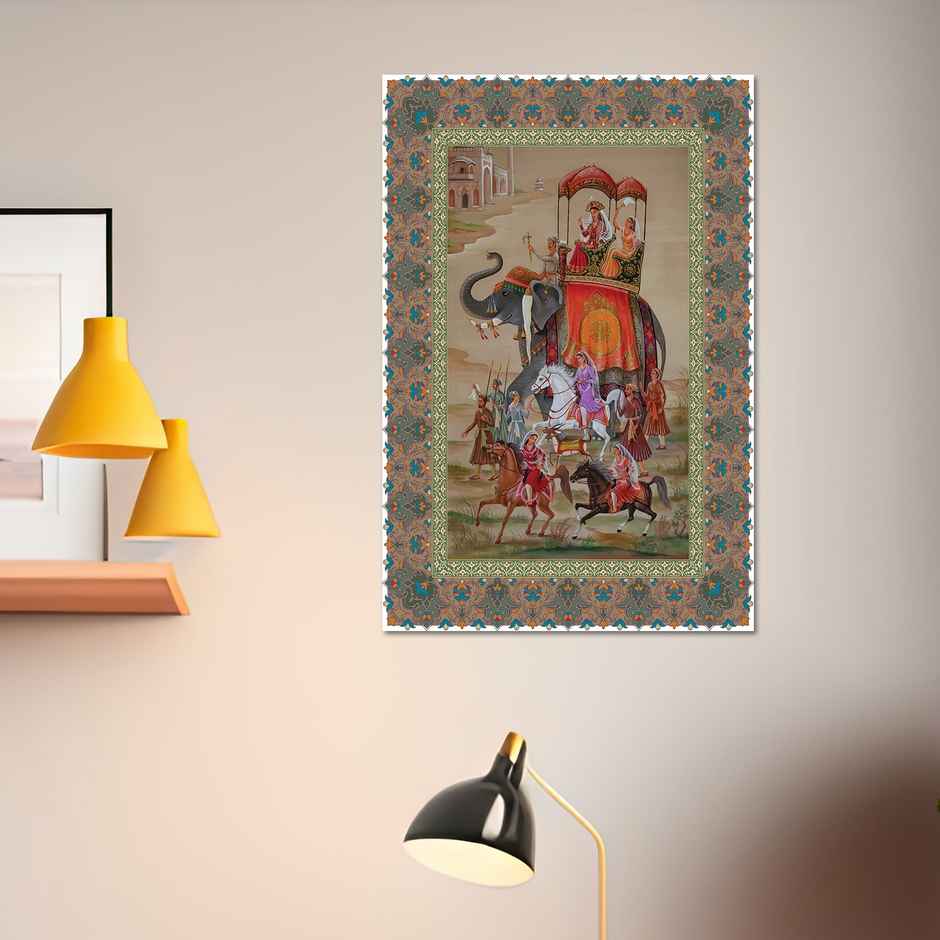Paper Plane Design Indian Ethnic Traditional Wall Poster | Size 12 x 18 Inch | D93
