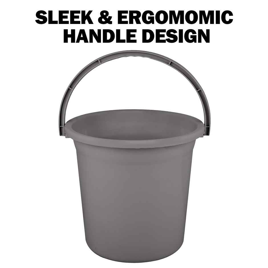 Kuber Industries Plastic Strong Bucket for Bathroom for Bathing|18 L|Pack of 2|Grey