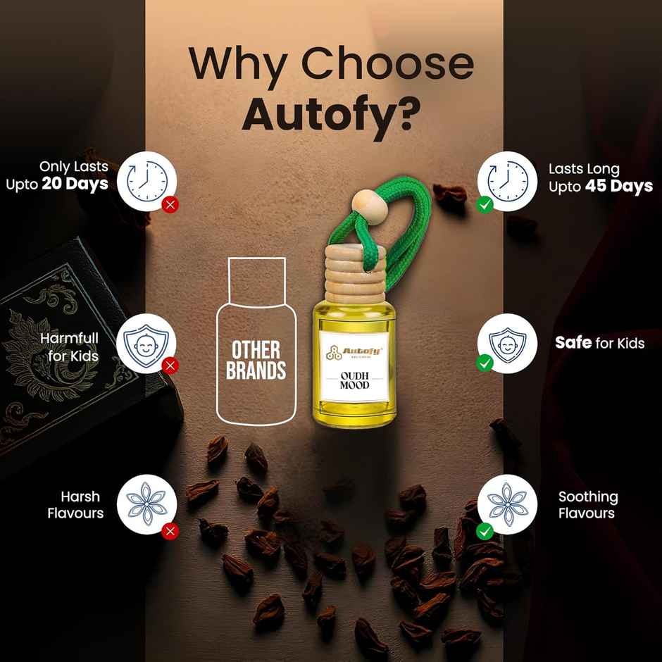 Autofy AIRHAVEN Car Perfume Hanging Car Fragrance Car Air Freshener Long Lasting | Oudh Mood